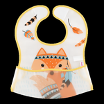 Нагрудник на липучке "В мире животных" с карманом непромокаемый (Lubby)