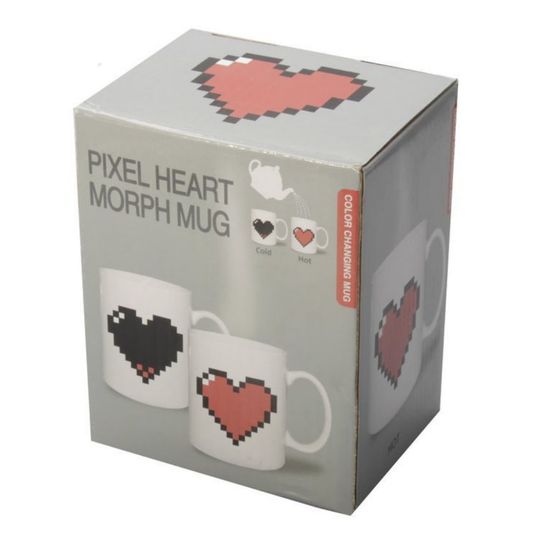 Кружка хамелеон Сердце пиксельное