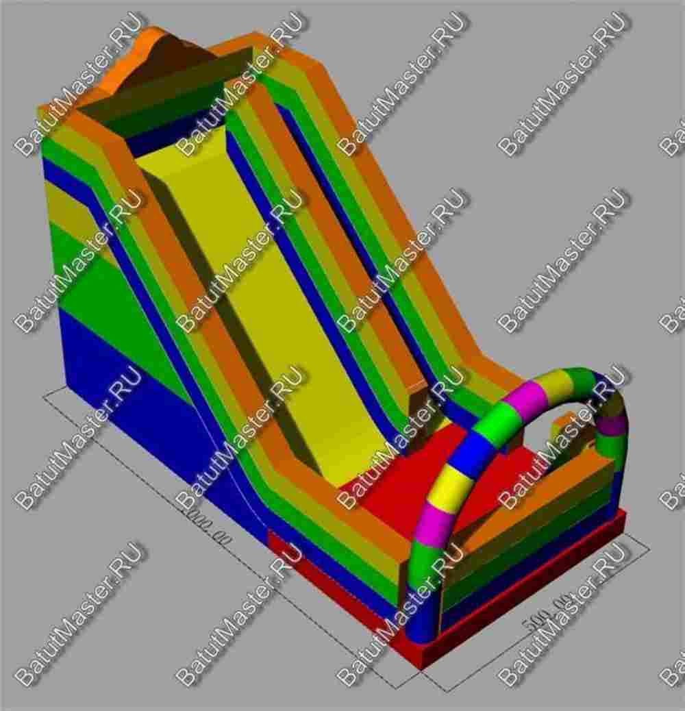 Детский надувной батут-горка "Без радуги никуда" 14*5*9 м