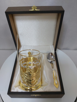 Подстаканник Нефтяники с позолотой