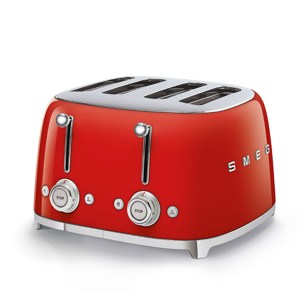 Красный тостер на 4 ломтика Smeg TSF03RDEU