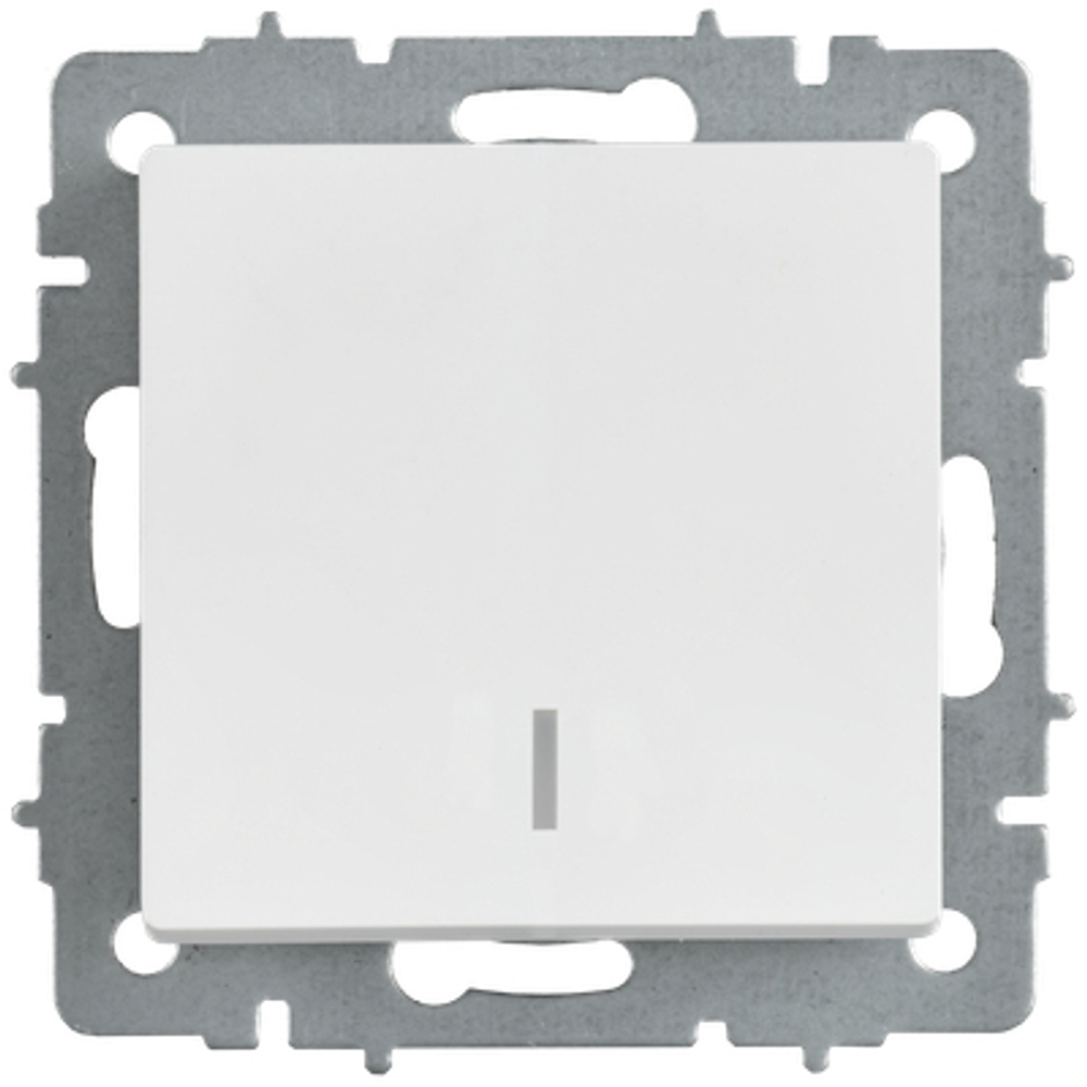 BRITE Выключатель 1-клавишный проходной с индикацией 10А ВС10-1-7-БрАБ арктический белый IEK