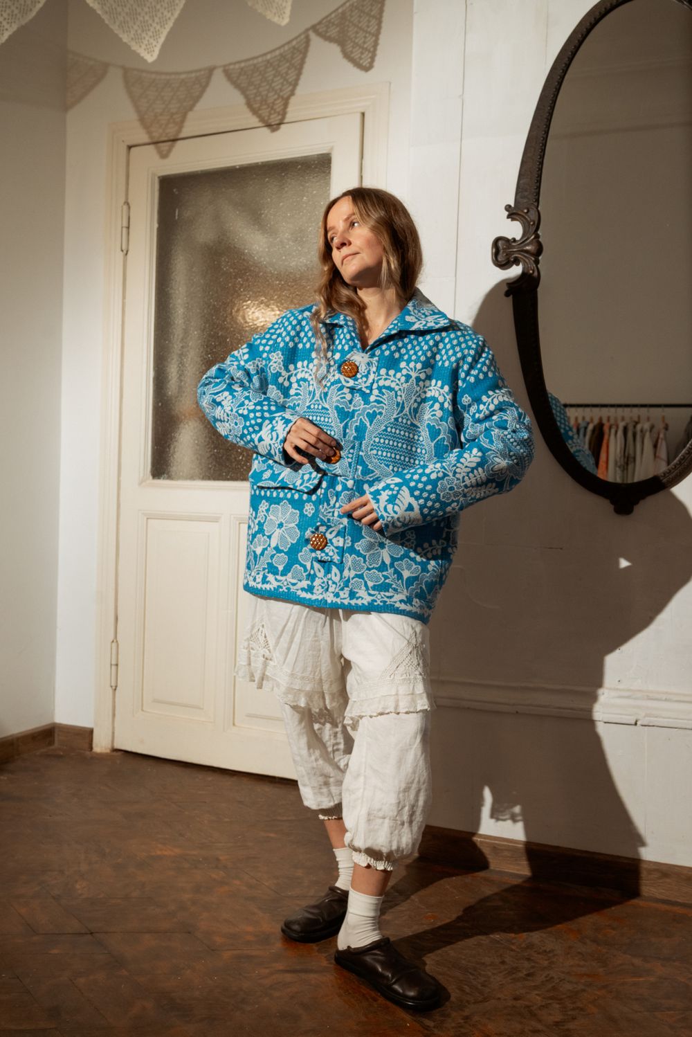 Куртка Soeurs с Коричневыми Пуговицами синяя