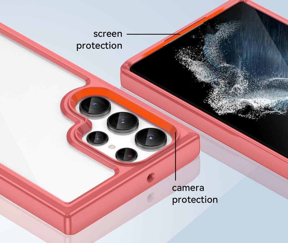 Усиленный защитный чехол с мягкими красными рамками для Samsung Galaxy S23 Ultra, мягкий отклик кнопок