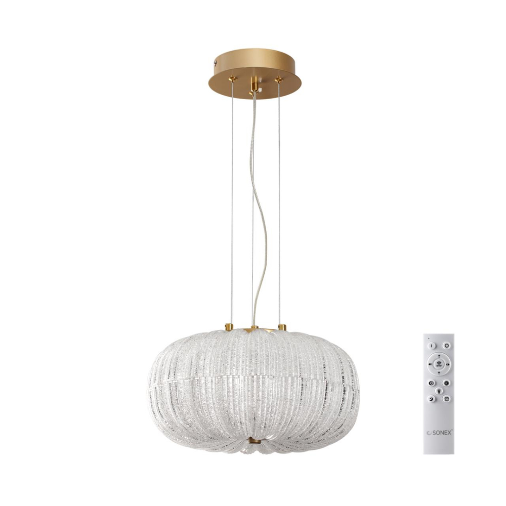 7720/24L PIKO LED SN 570 Светильник металл/стекло/прозрачный/золотой LED 24Вт 3000-6500K D300 IP20 пульт ДУ ANGELO