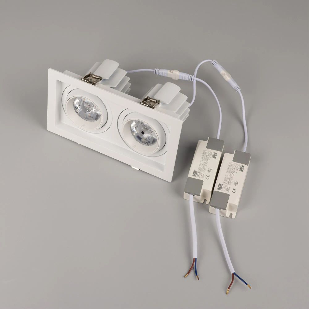 Светильник MS-VORTEX-BUILT-S210x117-2x20W Warm3000 (WH-WH, 20 deg, 230V) (Arlight, IP20 Металл, 5 лет) 057762