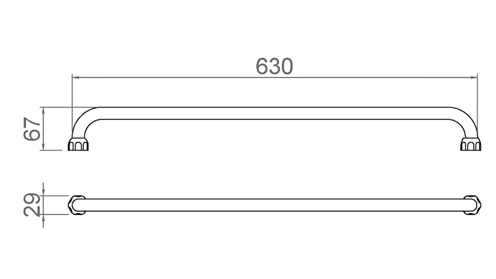 Полотенцедержатель 630 мм нерж. сталь CLASSIC 09025.B глянцевый