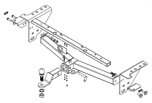 Фаркоп под квадрат для Ford Ranger T6.2, c 2022г., Бизон.FA 0550-E