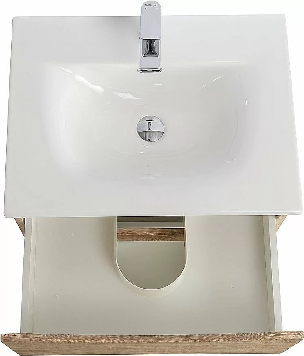 Тумба с раковиной BelBagno MARINO-CER-N-700-2C-SO-WO-P Rovere Bianco
