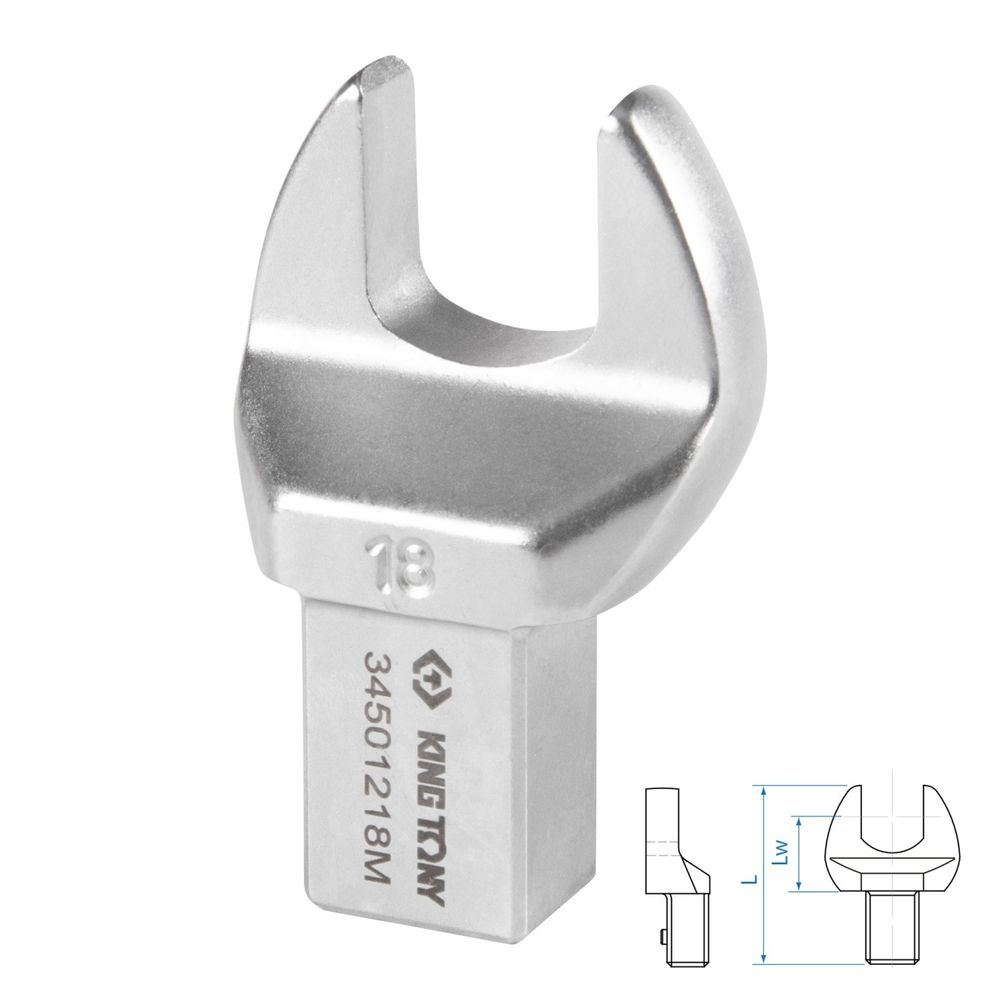 KING TONY (34501218M) Насадка рожковая серии "FIT", 18 мм, 14х18 мм