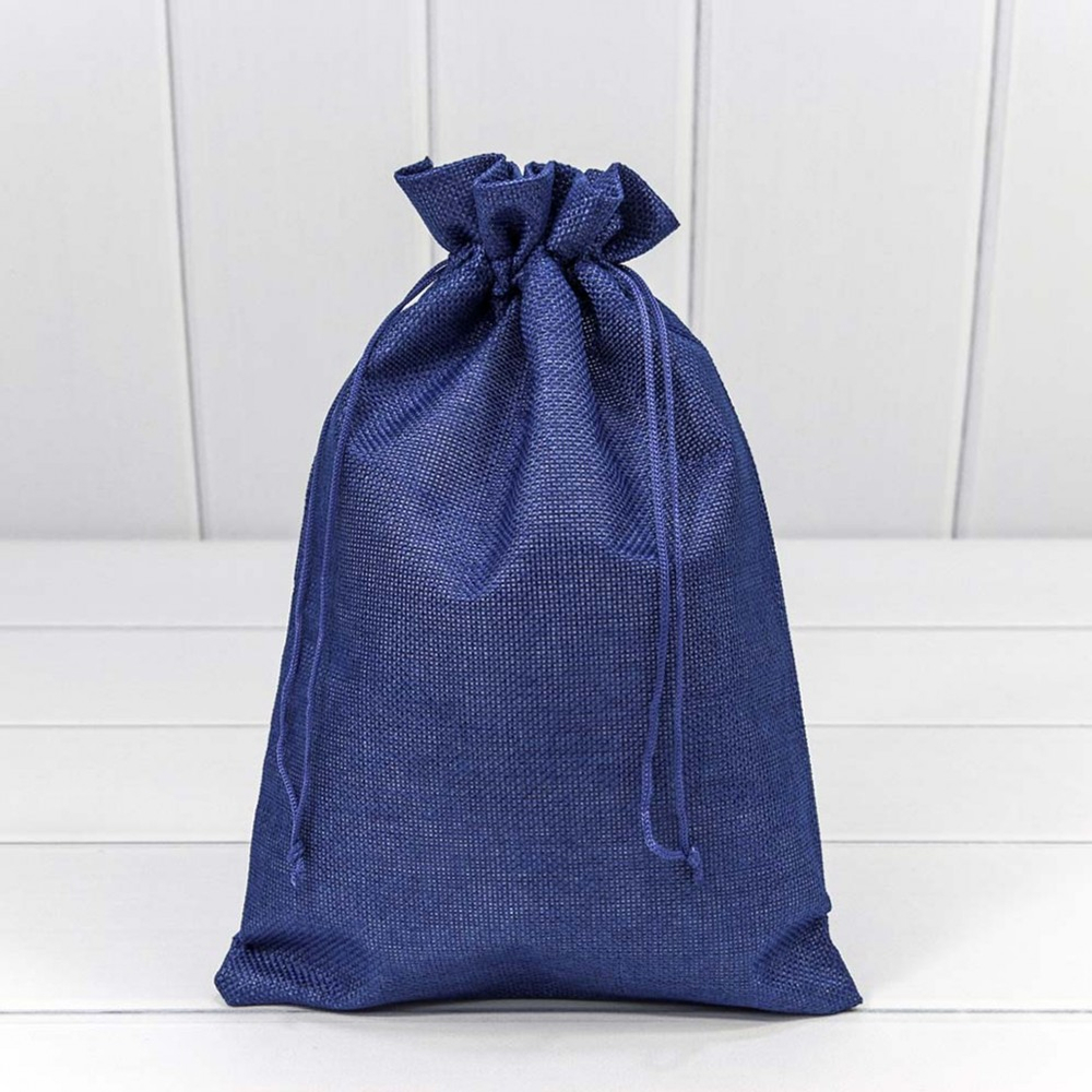 Мешочек 20х30см Лен искусственный (Синий)