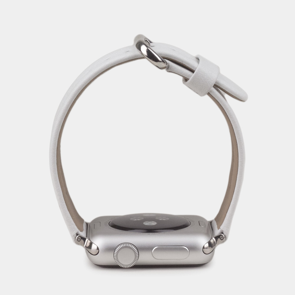 Ремешок для Apple Watch 44/45/46 mm из кожи теленка, белого цвета