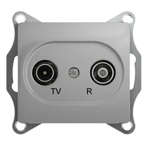 Розетка телевизионная оконечная TV/R 2-м СП Glossa 1дБ механизм алюм. SchE GSL000394