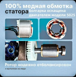 Ушм Аккумуляторная 125мм /2АКБ в кейсе/с регулировкой оборотов/ болгарка электрическая бесщеточная Инструменты для плиткореза/IRON WARRIOR/4000maч