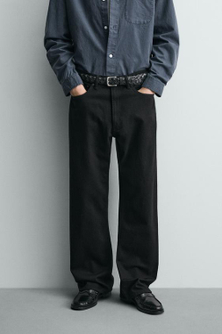 ZARA ДЖИНСЫ СВОБОДНОГО КРОЯ, ЧЕРНЫЙ