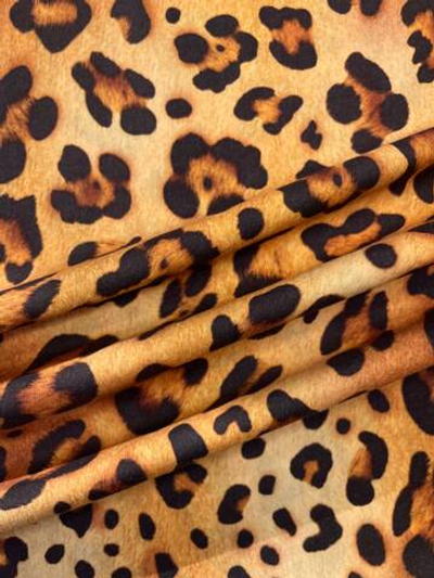 Шерсть плательно-блузочная Worsted by Martin Sons & Co коричневая с анималистичным принтом 100'S