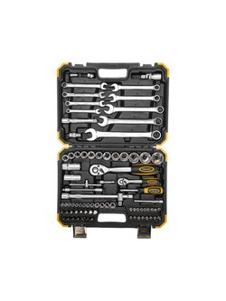 Набор инструментов 1/2 1/4 CrV 82 предмета пластик. кейс Kranz KR-66-6682