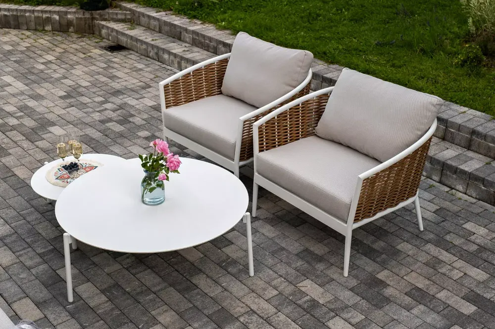 "Тоскана" лаунж-зона из искусственного ротанга, цвет соломенный