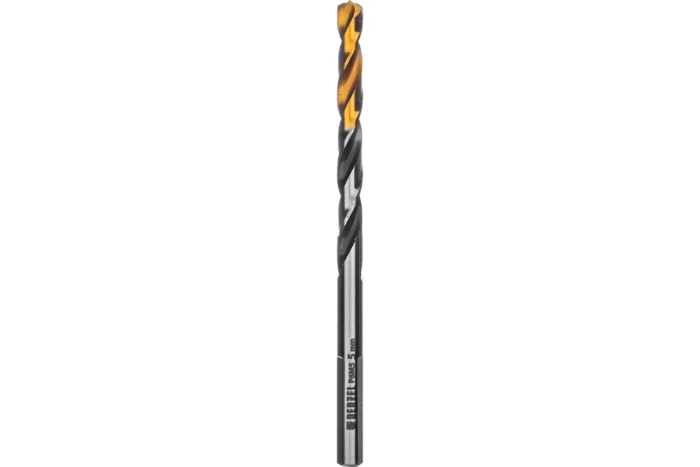 Сверло спиральное по металлу 5x86 мм, Р6М5, Golden Tip, многогранная заточка Denzel 718276