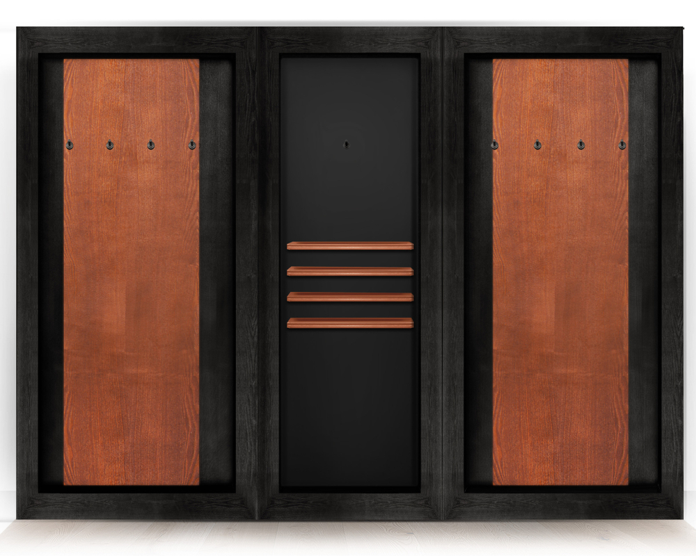 Киевница современная ясень мдф/шпон на 8 киев  (RAL 8014,Манчестер 70 yellow green)