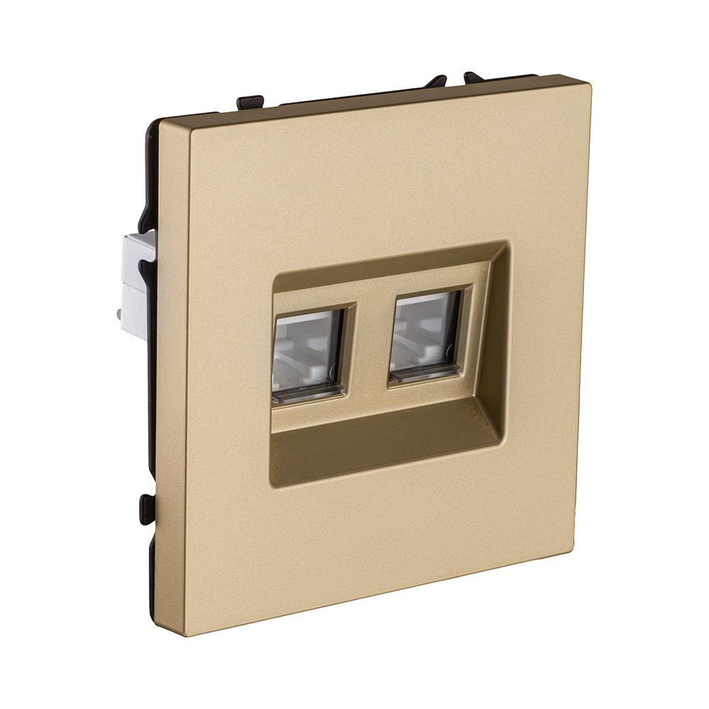 Розетка двойная Ethernet RJ45 Cat.6, золотой Kollinger Eclipse EC-018GD