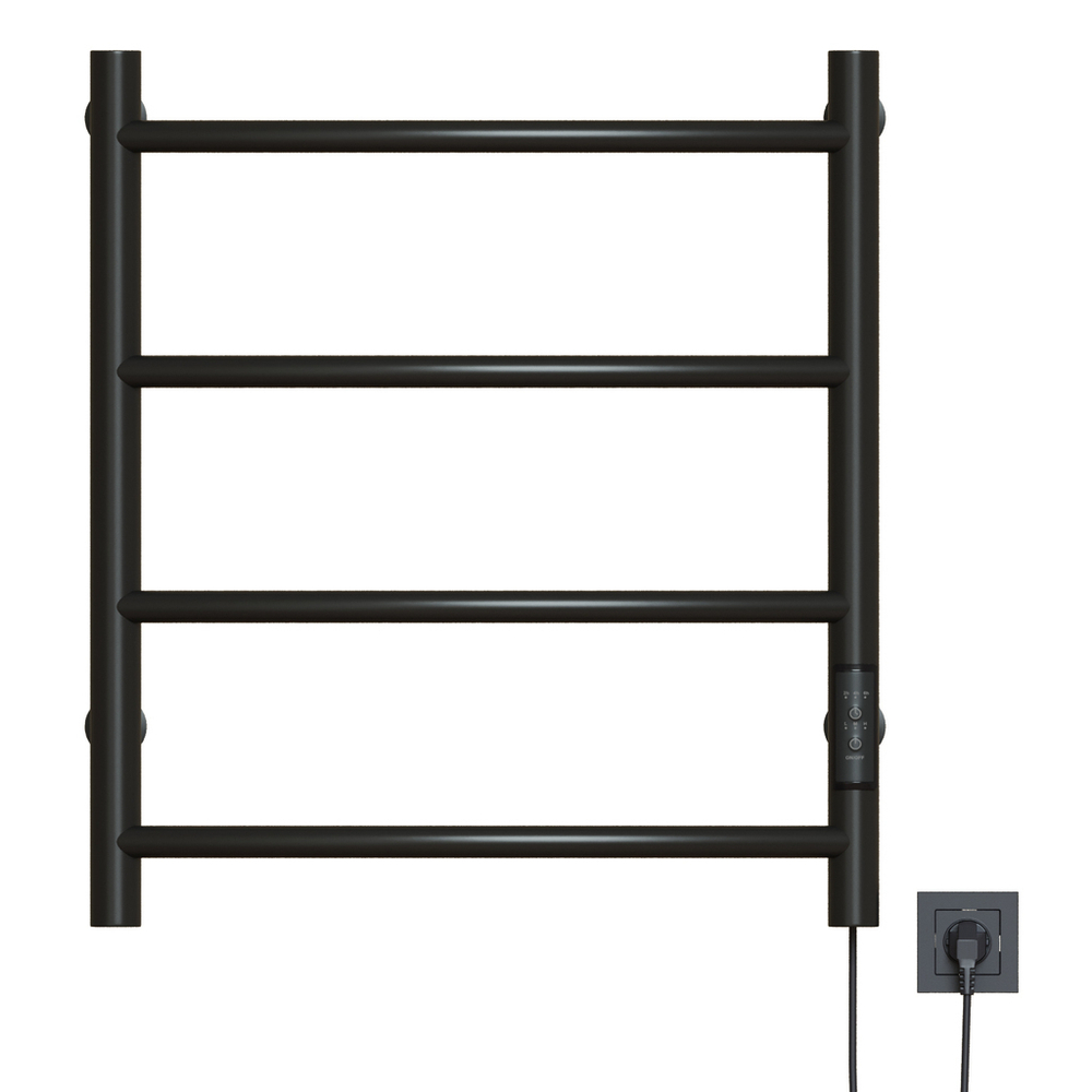 Полотенцесушитель MIXLINE CAPELLA  60х50 (таймер, 201 Вт, 4 перекладины) электрический ЧЕРНЫЙ