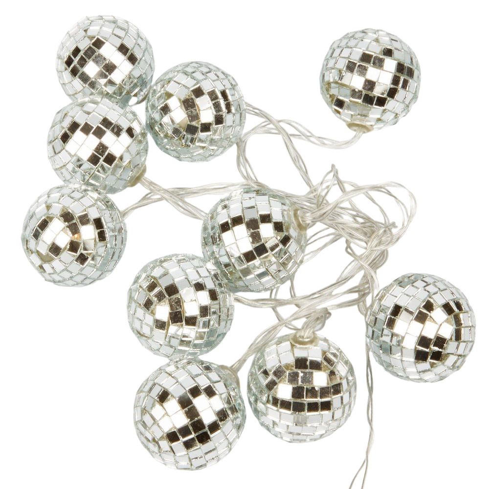 ULD-S1800-010-STB-3AA WARM WHITE IP20 DISCOBALLS Гирлянда светодиодная Диско. на батарейках 3AA не в-к. 1.8м. 10 светодиодов. Теплый белый свет. Провод прозрачный. TM Uniel