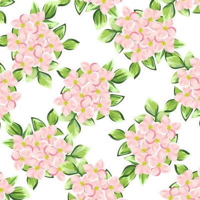 Букет мелких розовых цветов на белом фоне