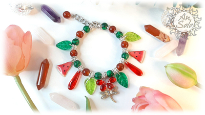 Браслет из бусин "Летний зной"