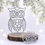Подвеска «Мудрая сова» 10 см (набор 2 шт), серебро