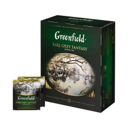 Greenfield Earl Grey Fantasy чёрный чай с бергамотом, 100 пак. Гринфилд
