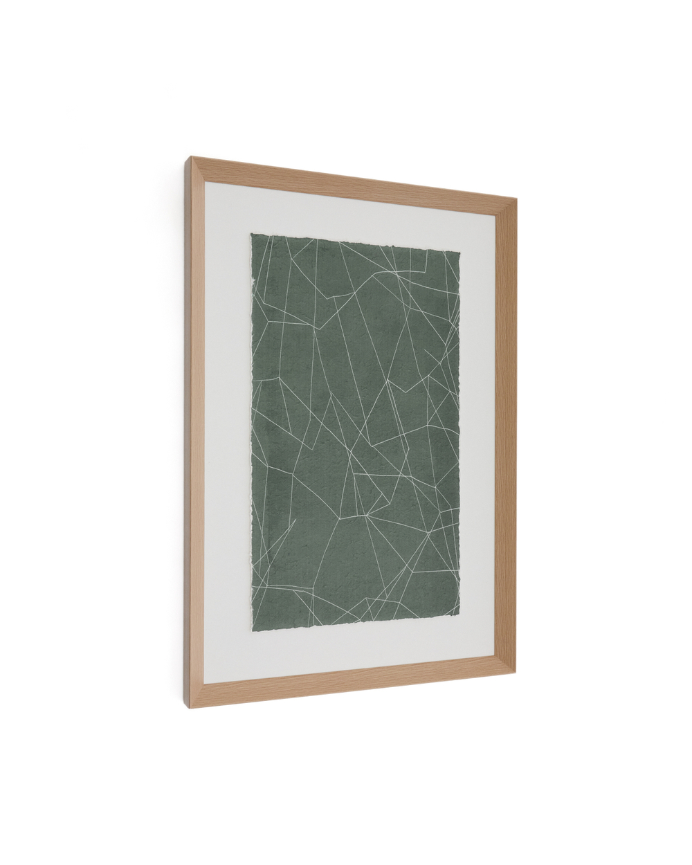 Durkan Абстрактная картина на переработанной бумаге зеленая 100 x 70 см