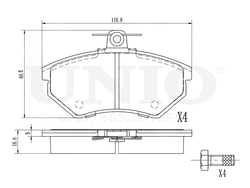Колодки тормозные диск. передние UNIO BRP-20040