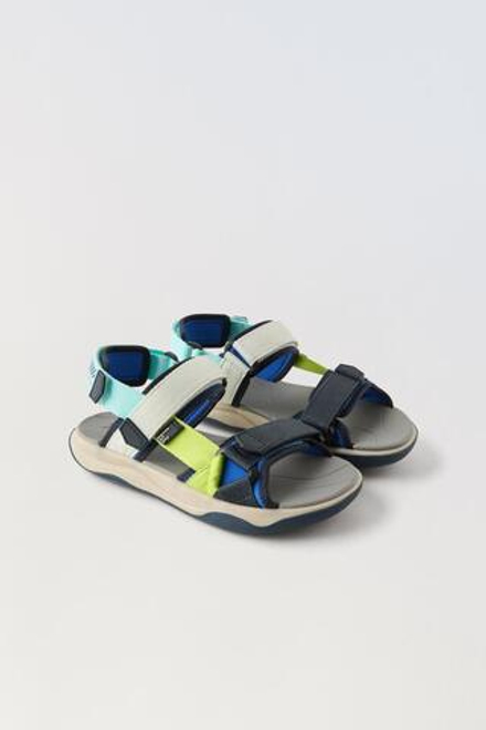 ZARA САНДАЛИИ С РЕМЕШКАМИ, СИНИЙ
