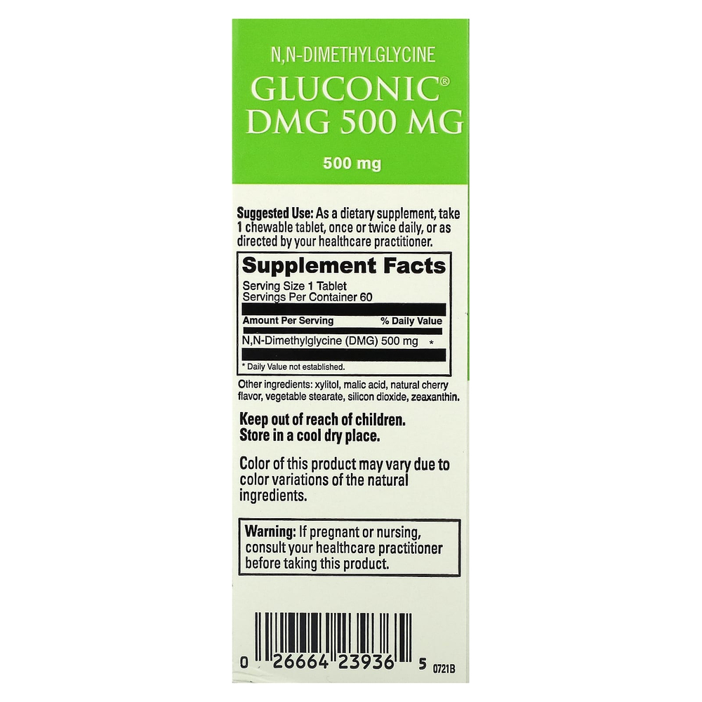 DaVinci Laboratories, Глюконик DMG, 500 мг, 60 таблеток