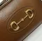 Маленькая женская сумка на плечо Gucci Horsebit 1955 коричневый