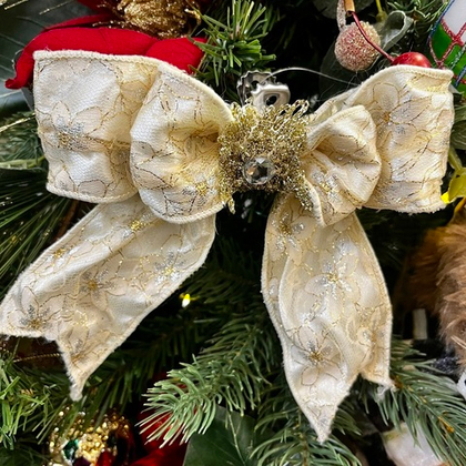 Бант на клипсе бежевый [Арт.BR 31028]