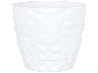 Кашпо Камни 1,4л с подставкой (белый)