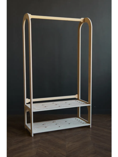 Вешалка напольная деревянная с полкой