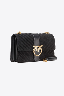 CLASSIC LOVE BAG ONE SUEDE – black-antique gold