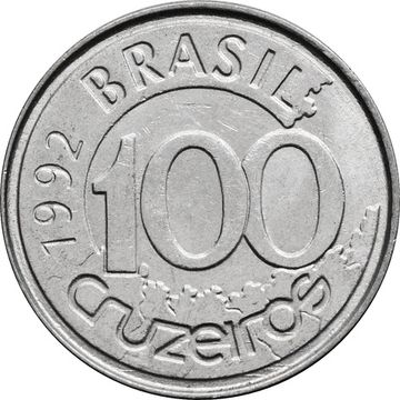 100 крузейро 1992 Бразилия