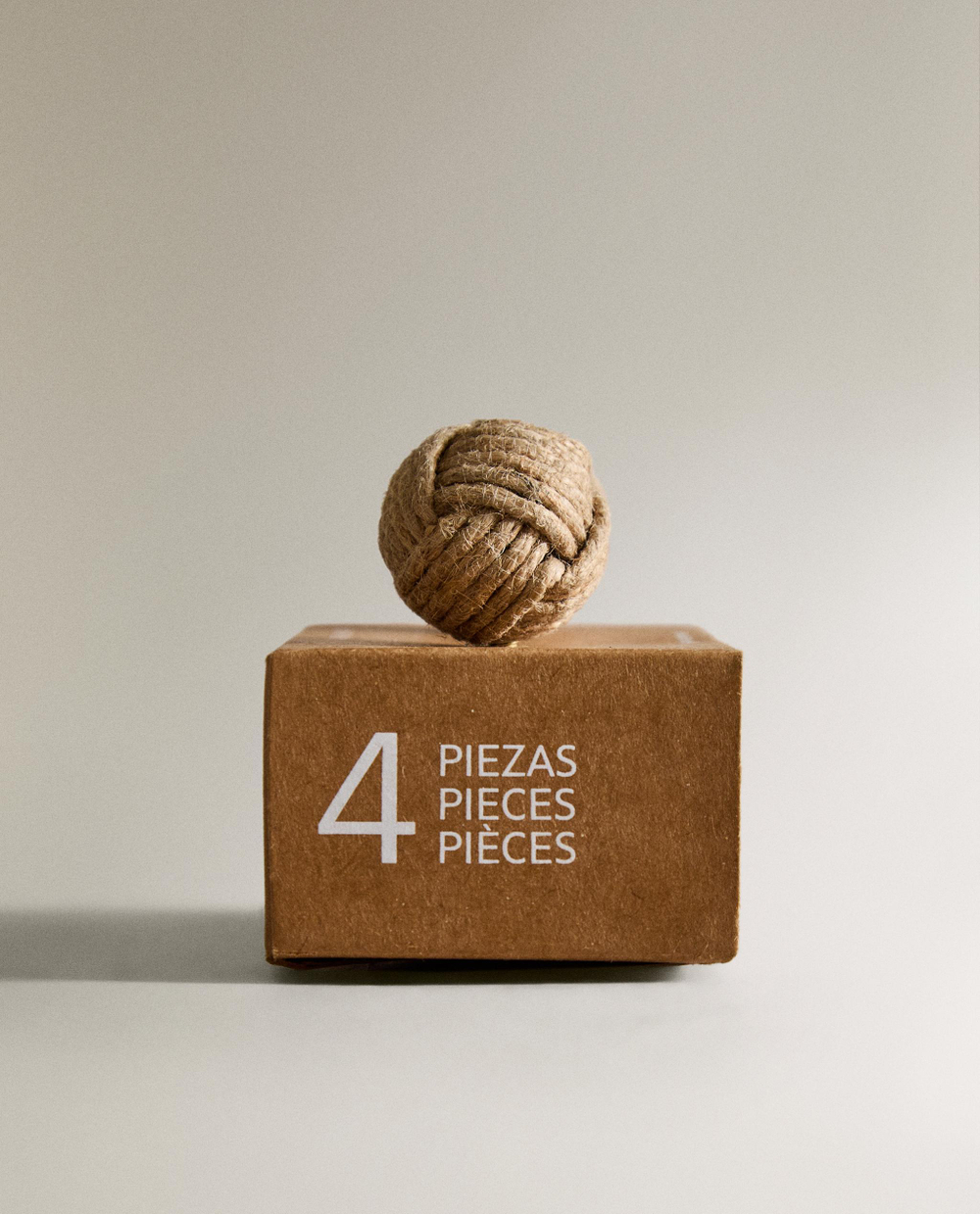Мебельная ручка Zara Home, 2.5х2.5х5 см, джут, 4 шт., 4360/555