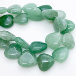 Авантюрин, сердце, размер около 14 мм, цена за 13 шт (1/2 нити)