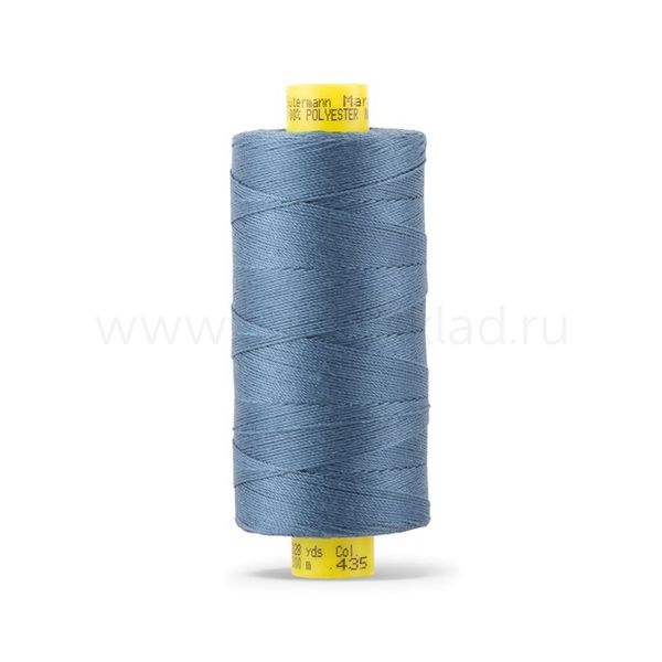 Нитка Gutermann Mara 30 (300 метров), 1 кат., для отстрочки | 435 зелено-синий