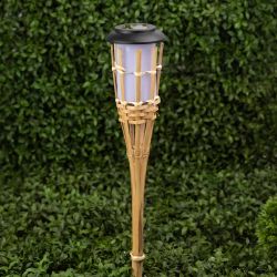 Светильник уличный ЭРА ERASF22-24 на солнечных батареях садовый Факел бамбук 56 см | Садовые декоративные светильники