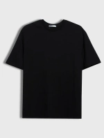 Черная мужская летняя повседневная однотонная хлопок