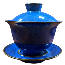 Гайвань из глазурованной глины (Синяя) 150 мл