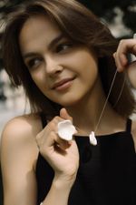 Кольцо Цветок, керамика