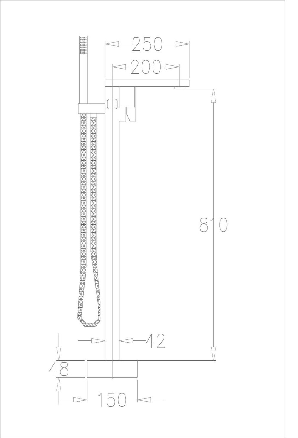 Смеситель для ванны Savol напольный (S-SUS8803H)