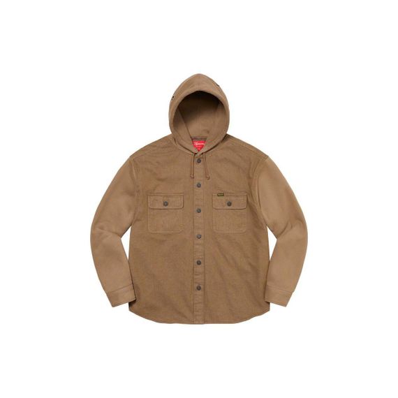 Supreme FW22 Week 12 Fleece Hooded Denim Shirt Logo